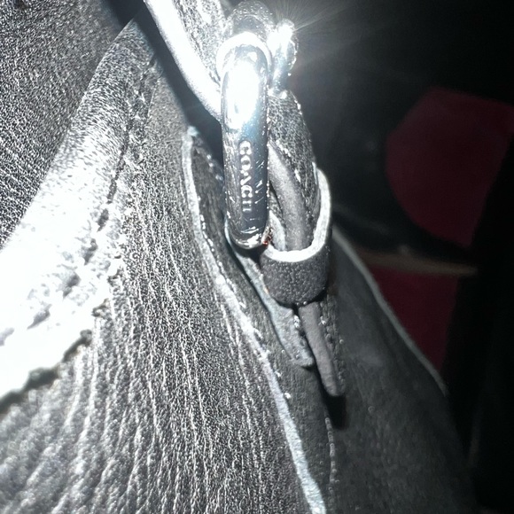 COACH over the knee black leather boots, 2.5” heel,silver accents, size 8 - Picture 8 of 13